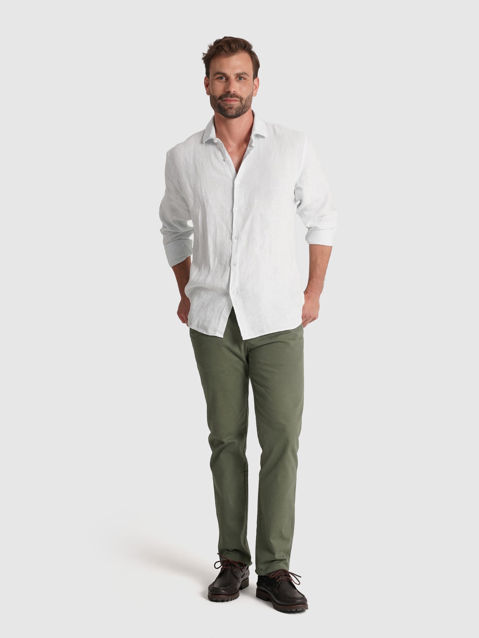 CAMISA LINHO TAILORED FIT AZUL LISA MARK BELLUCCI