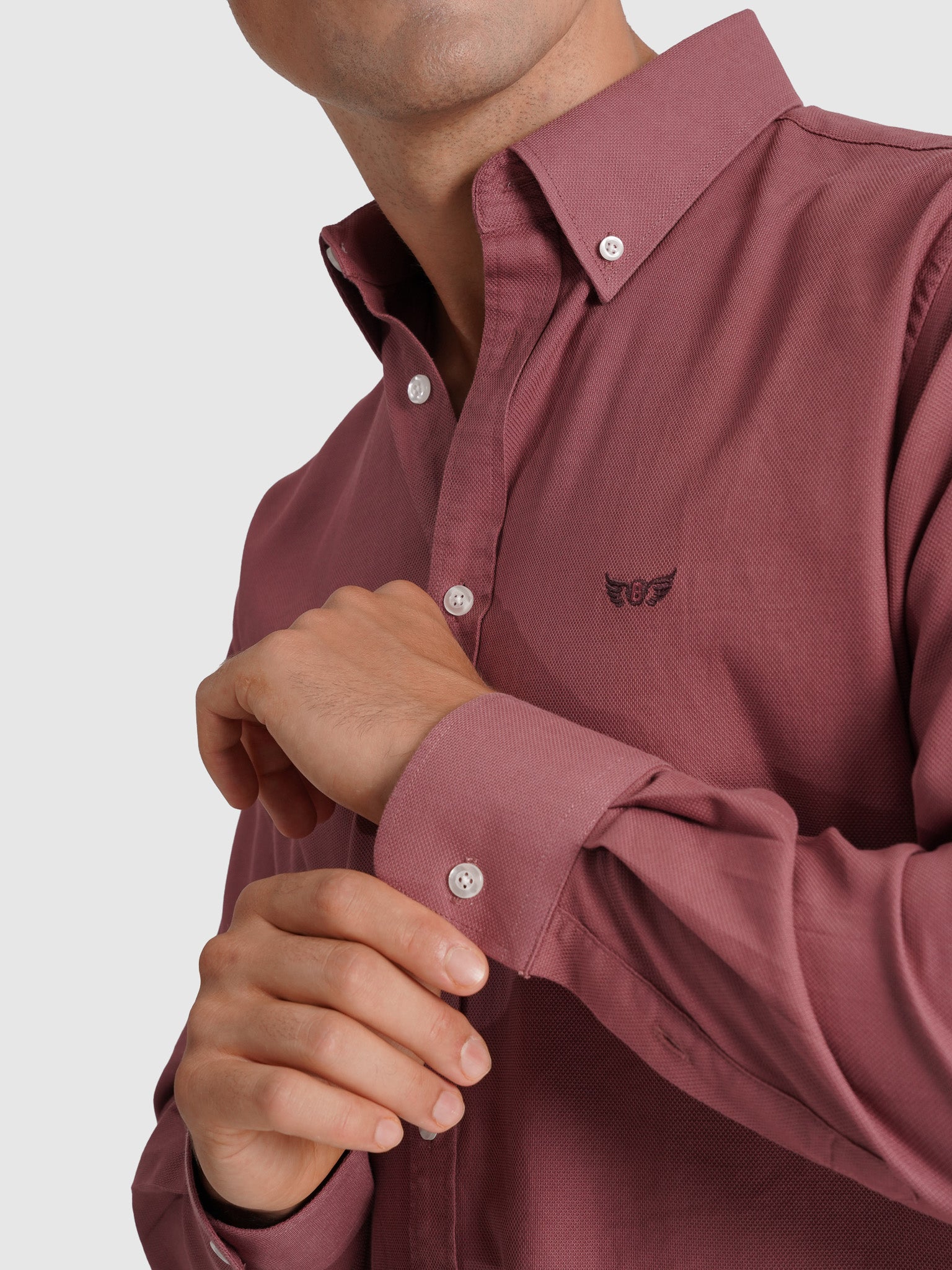 CAMISA ALGODÃO VERMELHA MANGA COMPRIDA REGULAR FIT MR. BLUE