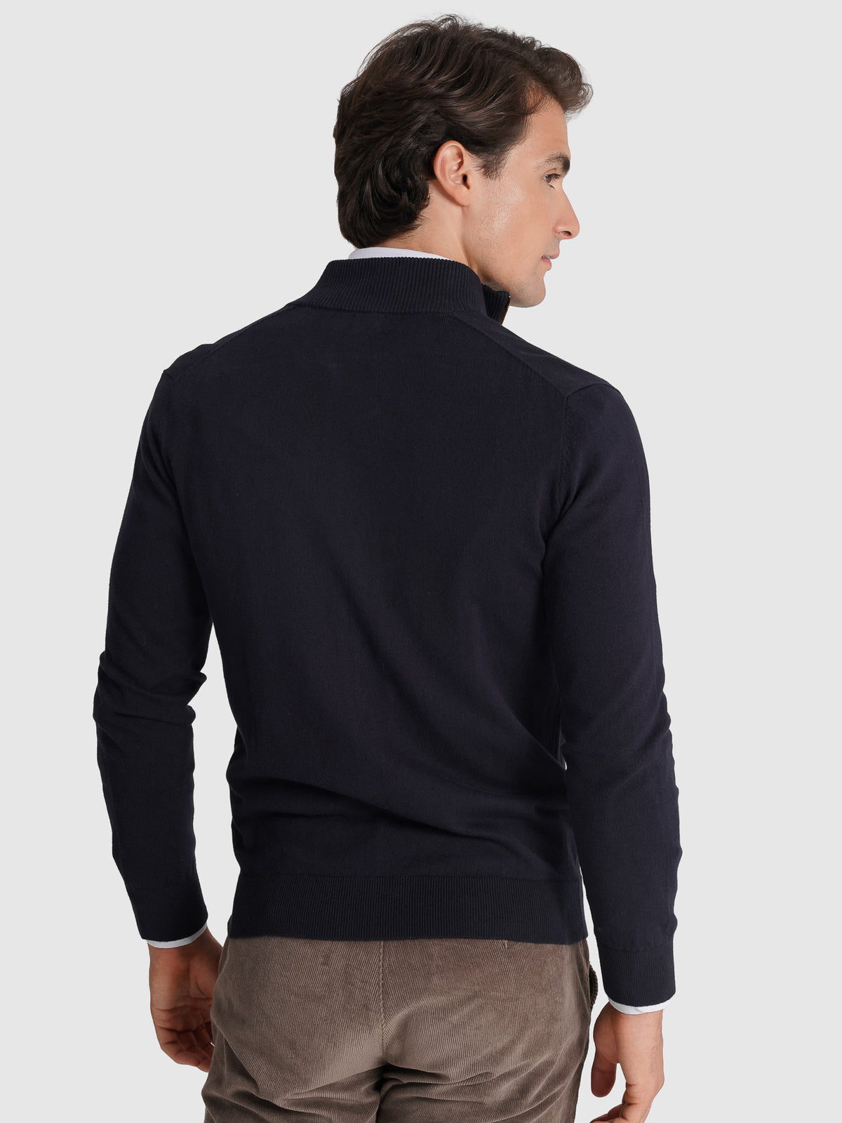 PULLOVER CAXEMIRA REGULAR FIT AZUL LISO MR. BLUE