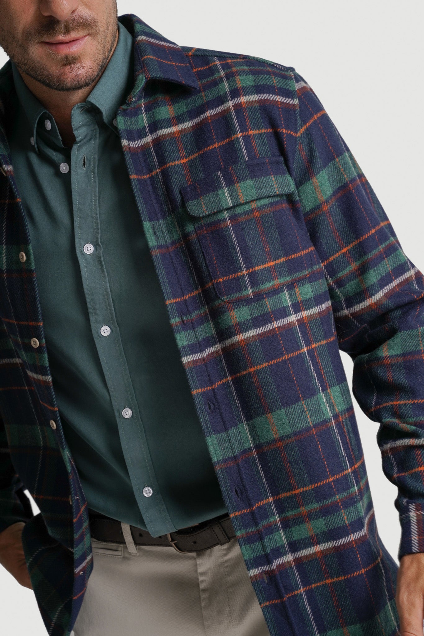 SOBRECAMISA LÃ REGULAR FIT AZUL AO QUADRADO MR. BLUE