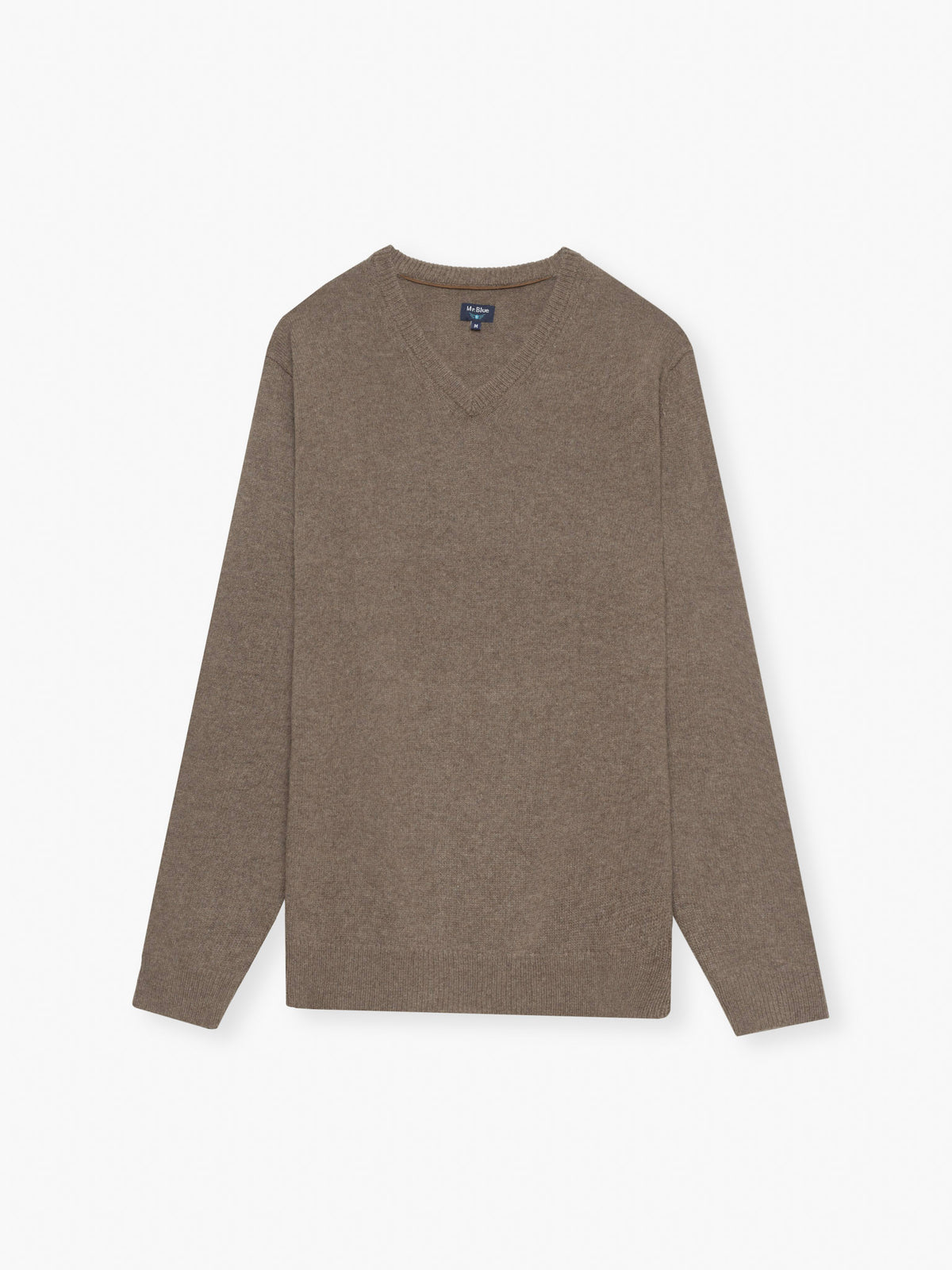 PULLOVER LÃ REGULAR FIT BEGE LISO MR. BLUE
