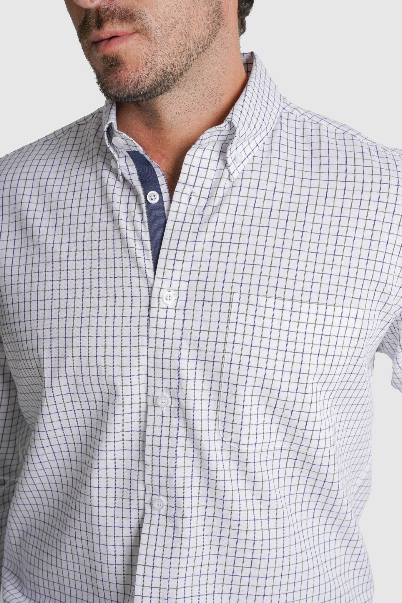 CAMISA TWILL REGULAR FIT BRANCA AO QUADRADO MR. BLUE