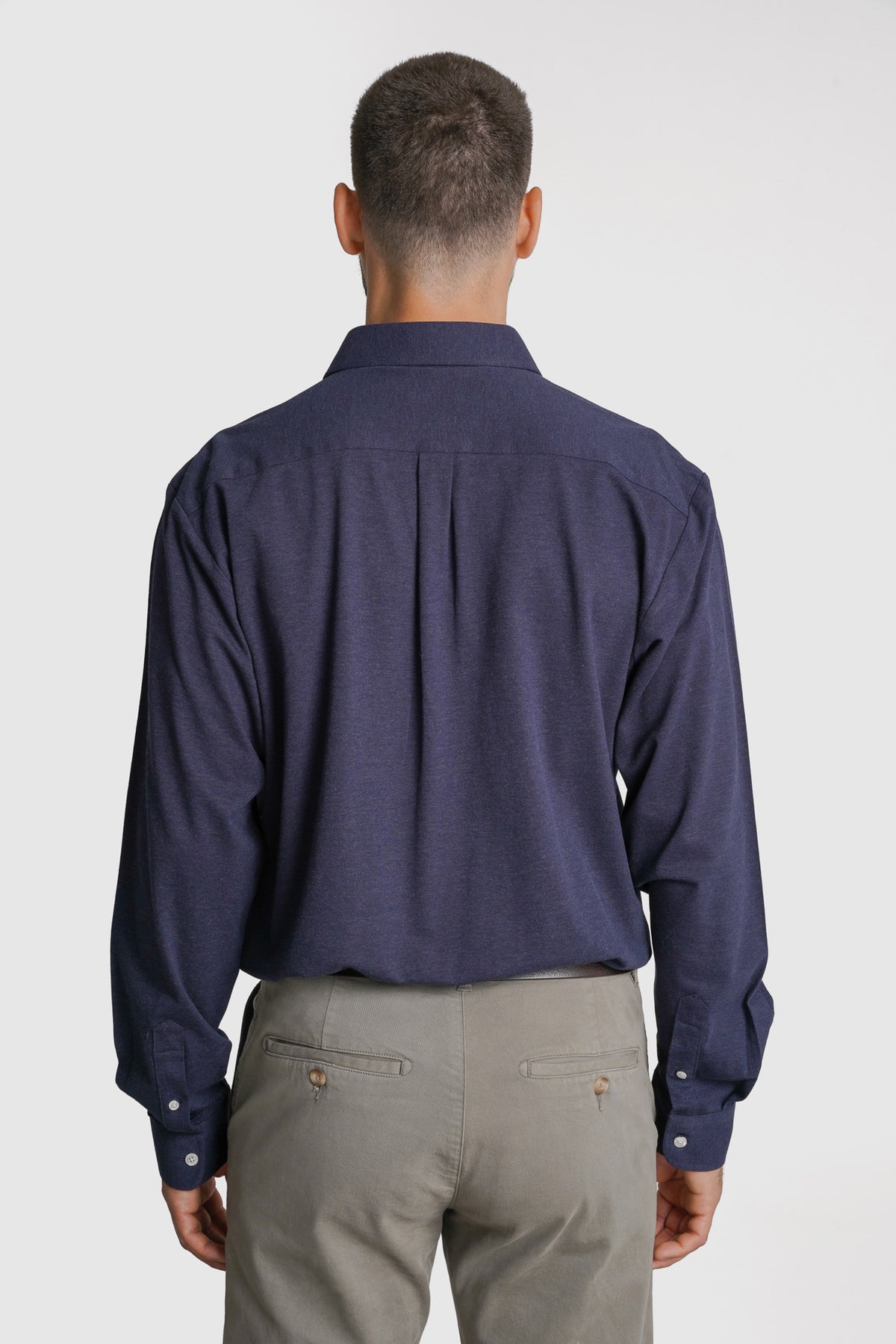 CAMISA PIQUET TAILORED FIT AZUL LISA MARK BELLUCCI