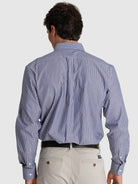 CAMISA TWILL REGULAR FIT AZUL ÀS RISCAS MR. BLUE