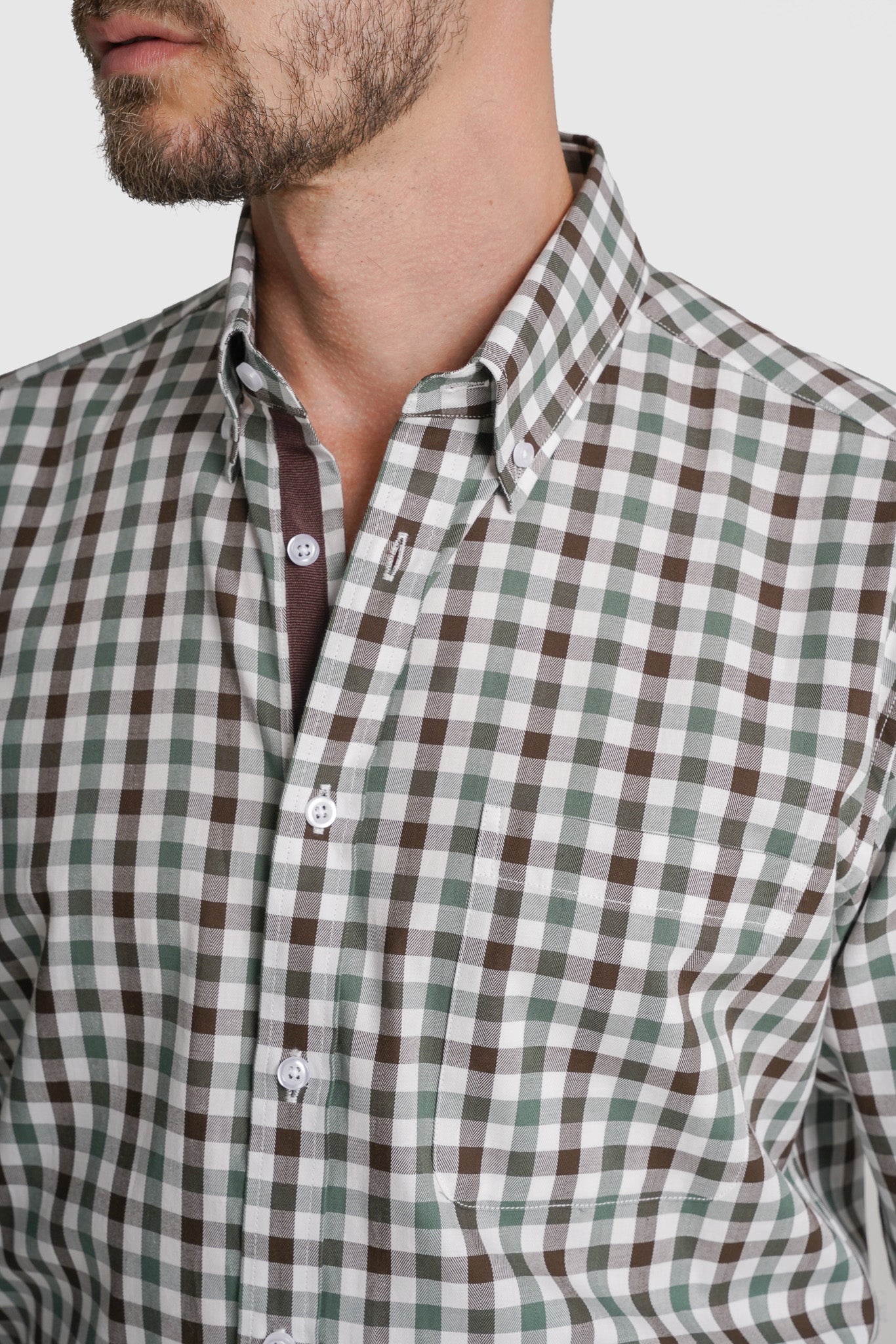 CAMISA TWILL REGULAR FIT CASTANHA AO QUADRADO MR. BLUE