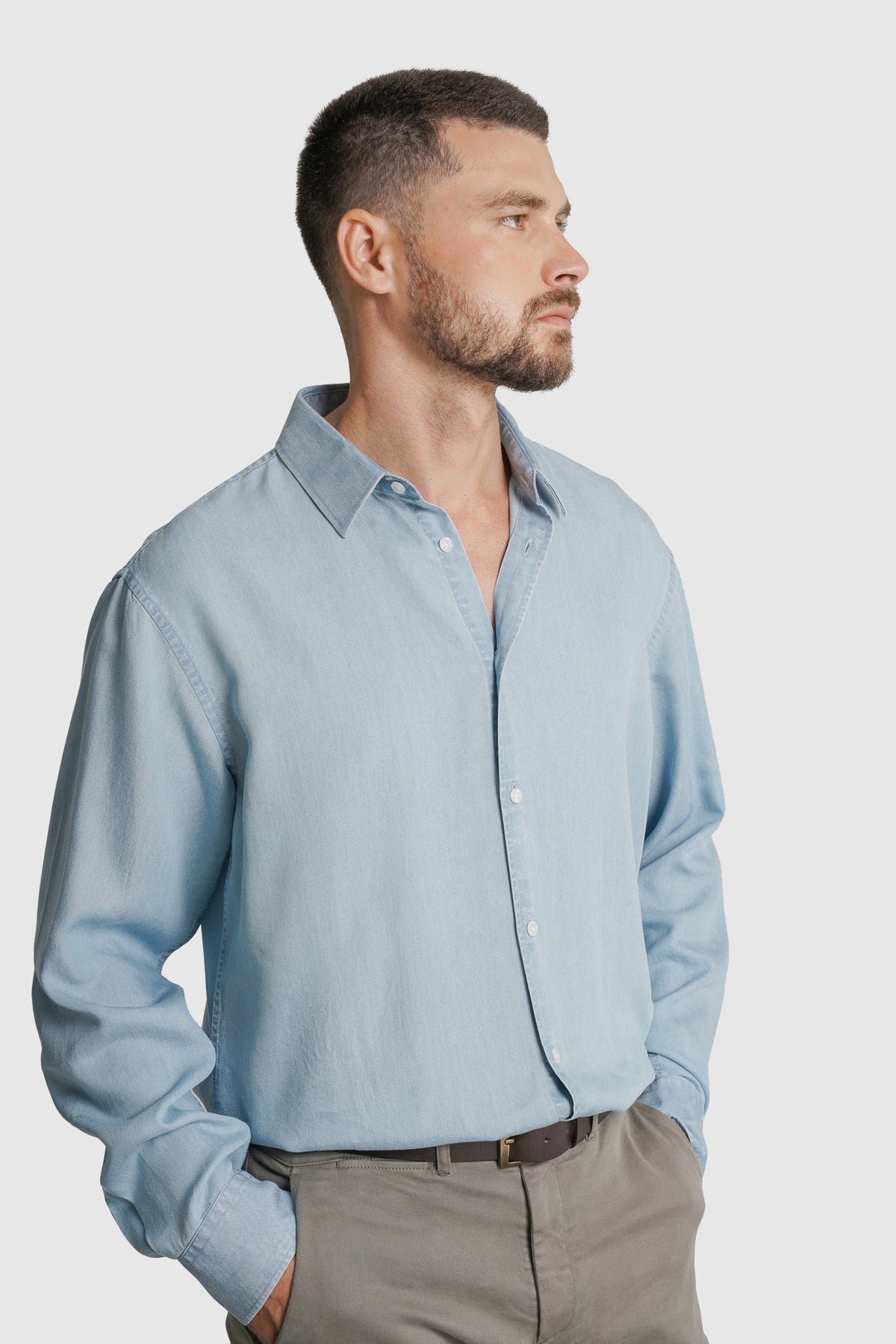 CAMISA GANGA REGULAR FIT AZUL LISA MARK BELLUCCI