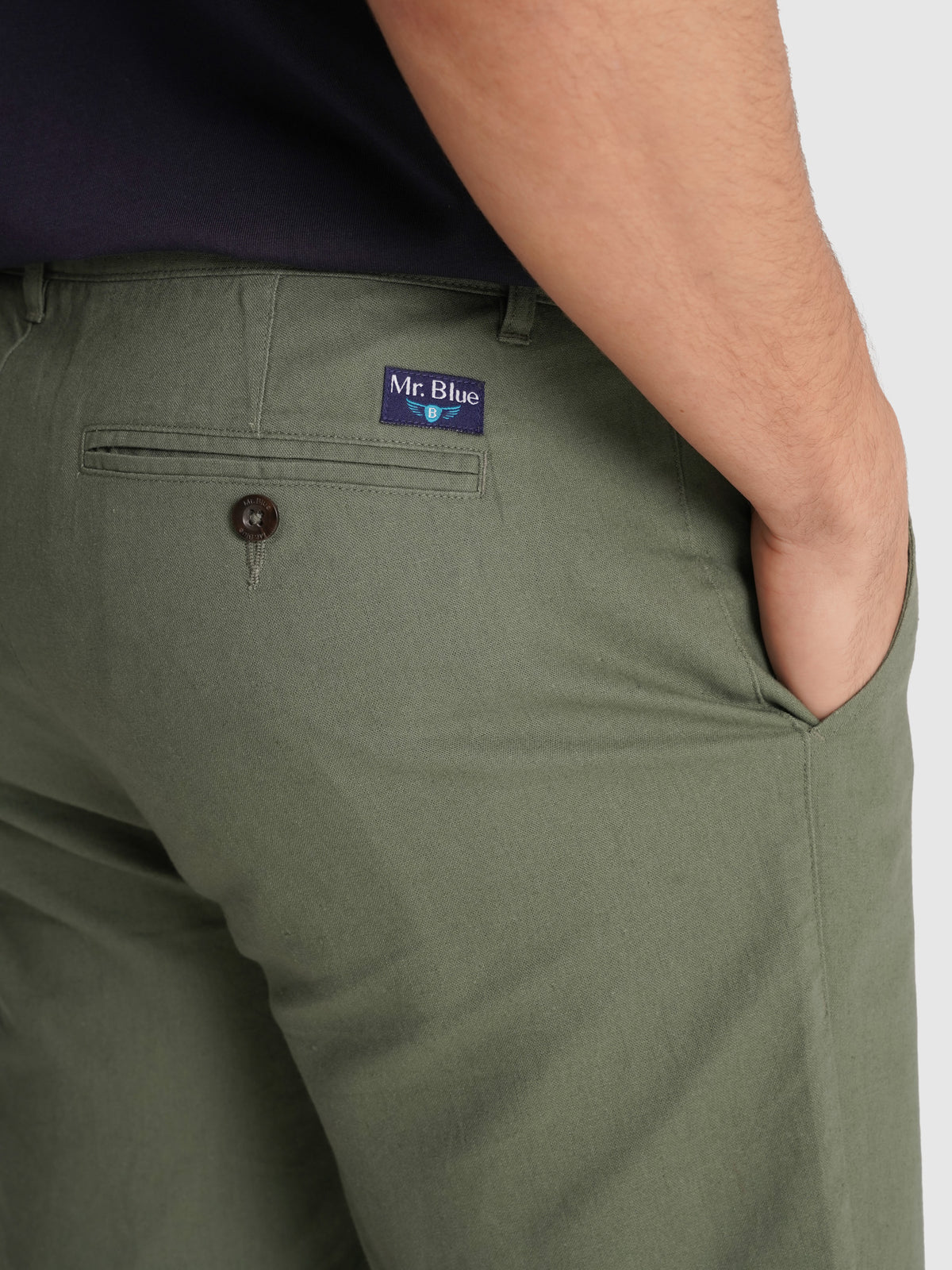 CALÇÕES REGULAR FIT VERDES LISOS MR. BLUE