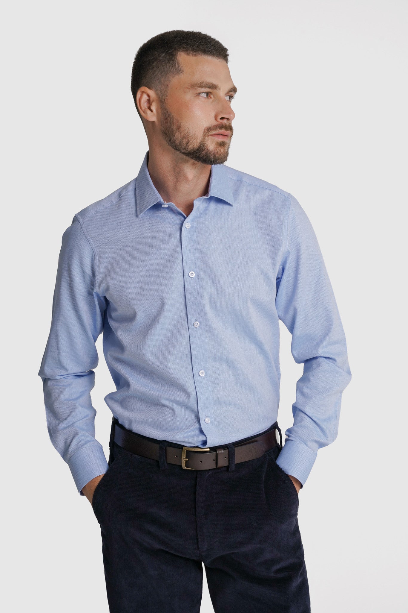 CAMISA OXFORD SLIM FIT AZUL LISA MR. BLUE