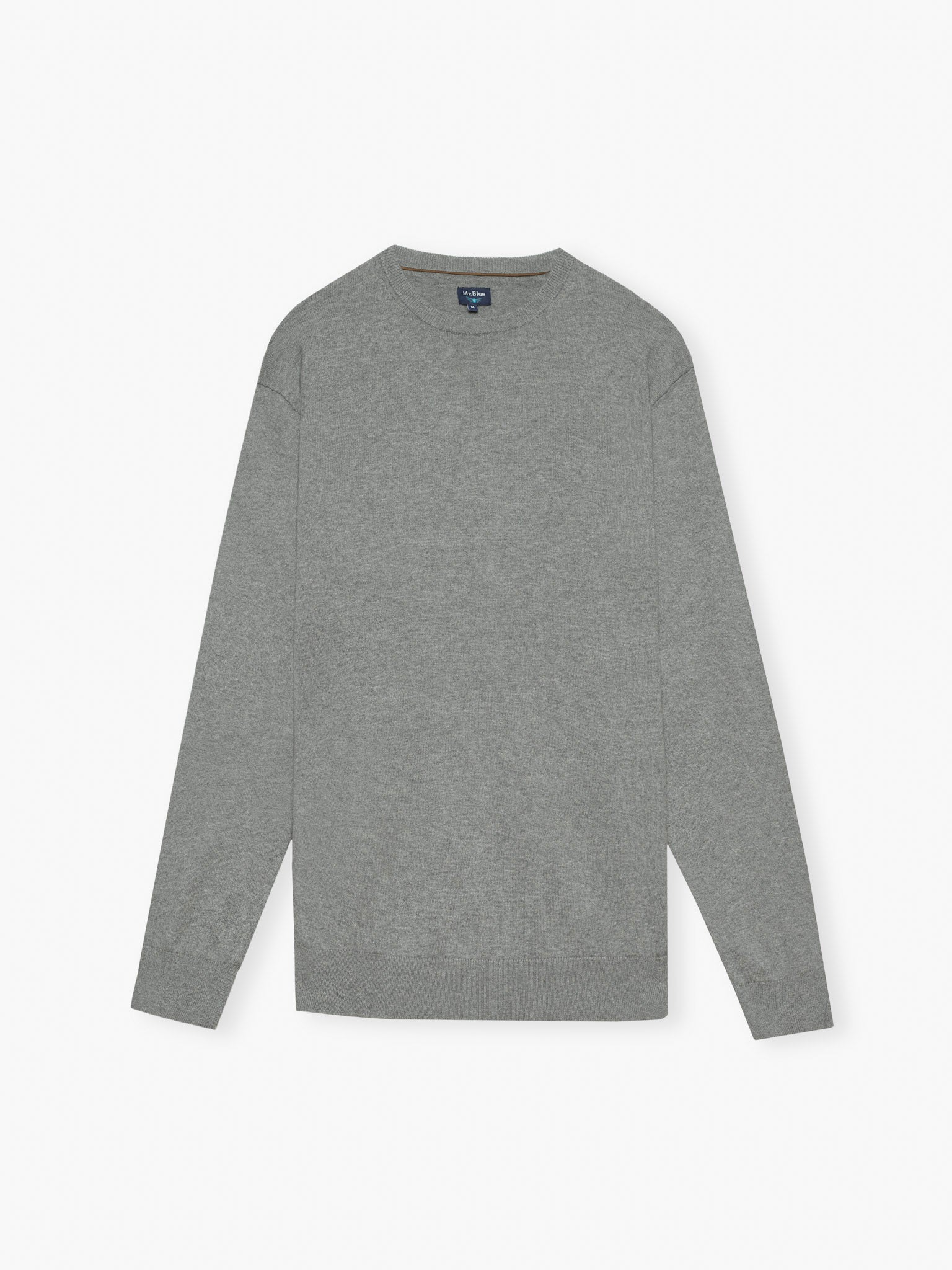 PULLOVER LÃ REGULAR FIT CINZENTO LISO MR. BLUE