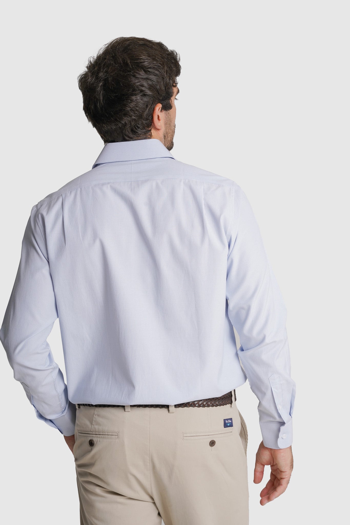 CAMISA POPELINE CLASSIC FIT AZUL ÀS RISCAS MR. BLUE