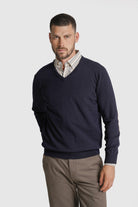 PULLOVER LÃ REGULAR FIT AZUL LISO MR. BLUE
