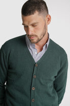 CARDIGAN LÃ REGULAR FIT VERDE LISO MR. BLUE