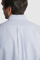 CAMISA ALGODÃO REGULAR FIT AZUL ÀS RISCAS MR. BLUE