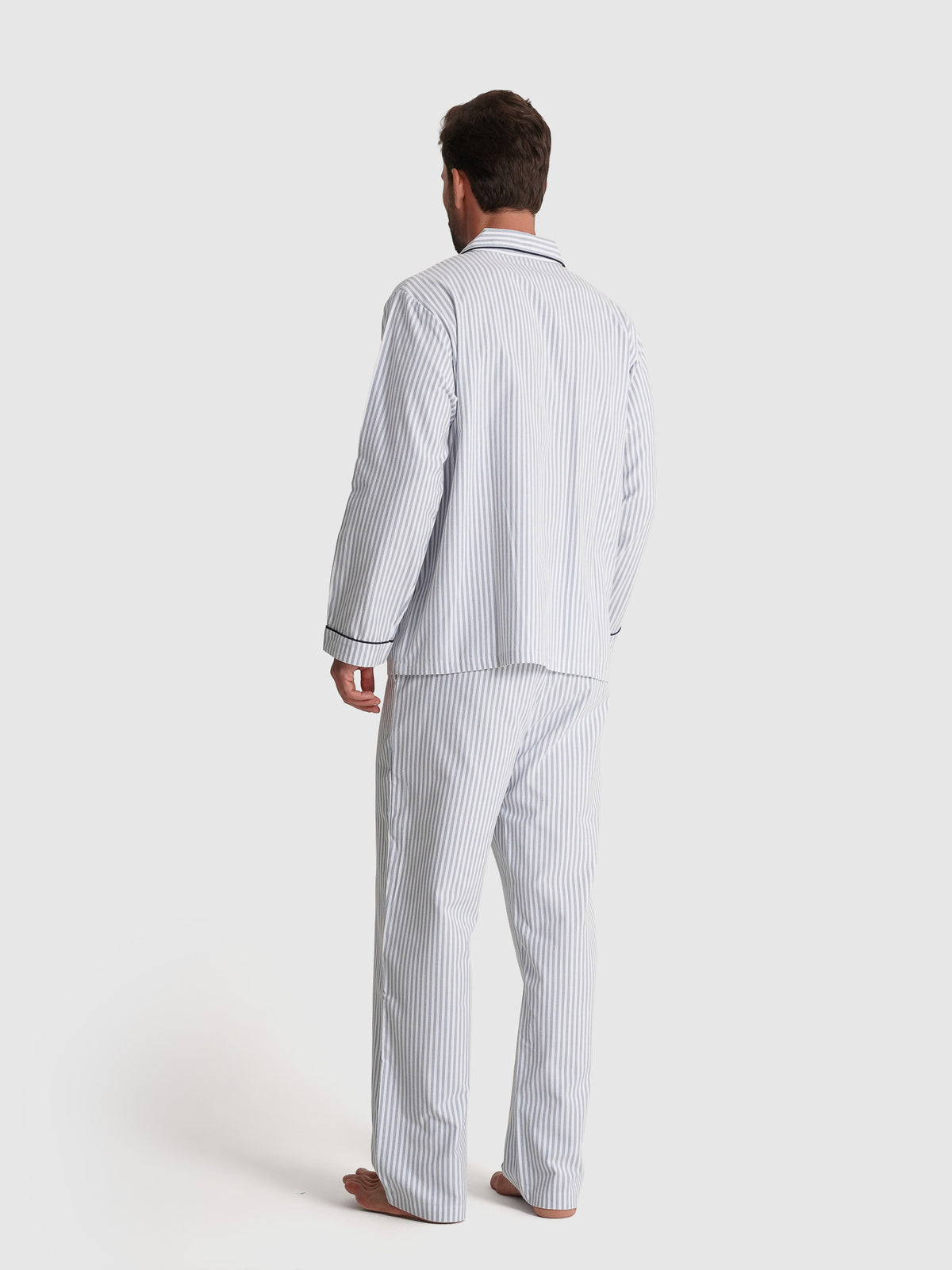 PIJAMA ALGODÃO CLASSIC FIT AZUL ÀS RISCAS MR. BLUE
