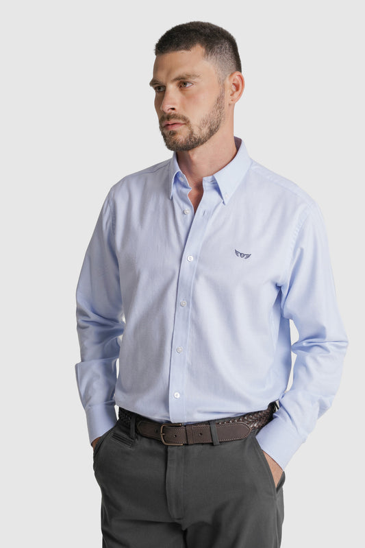CAMISA FLANELA REGULAR FIT AZUL LISA MR. BLUE