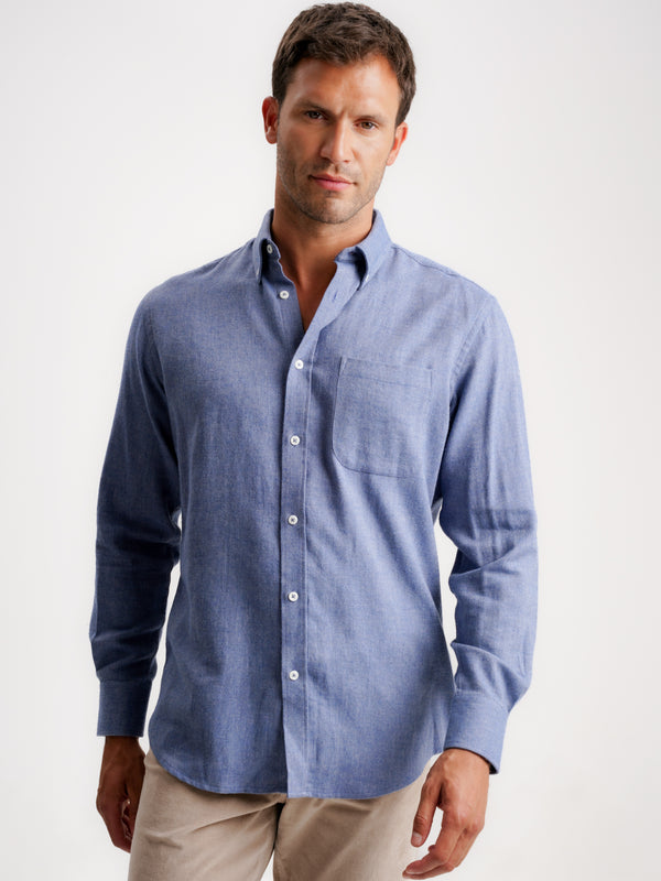 Regular Fit Shirt Dobby Blue