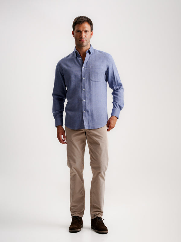 Regular Fit Shirt Dobby Blue