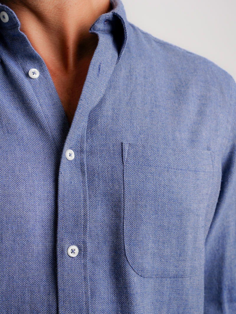 Regular Fit Shirt Dobby Blue