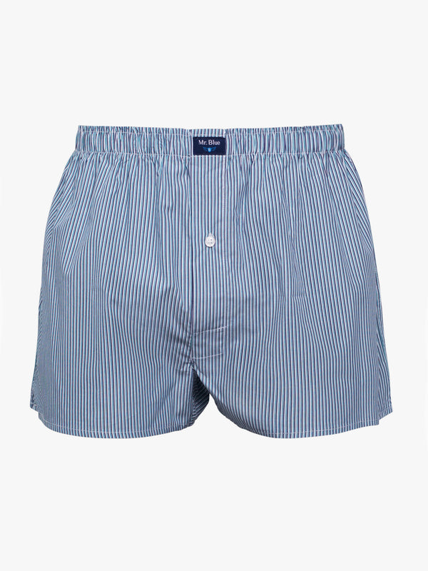 Boxers clássicos riscas azul e branco