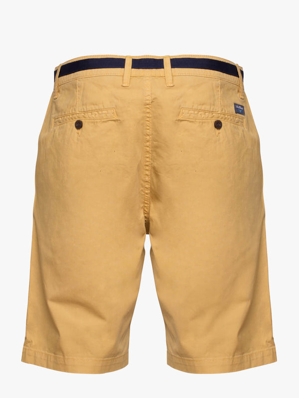 Twill Garment Dye Plain Yellow Bermuda Shorts