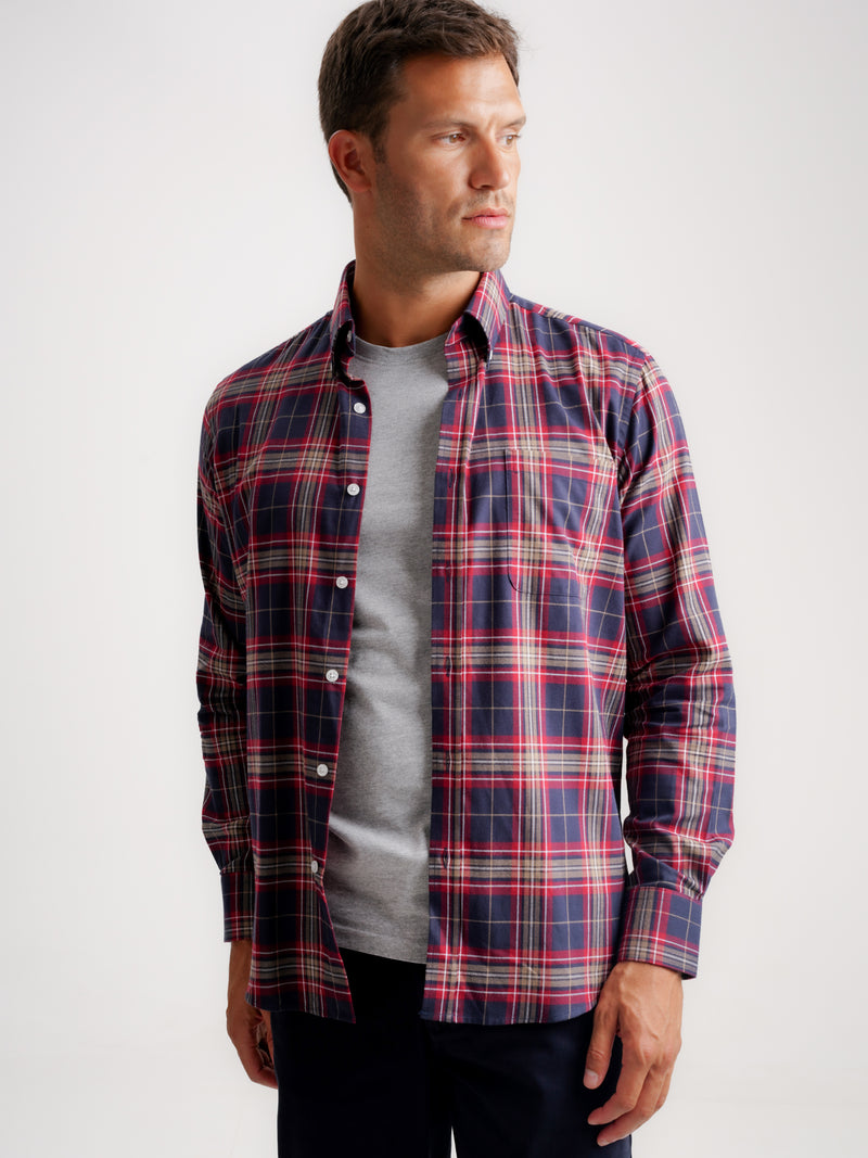 Regular Fit Blue Flannel Shirt