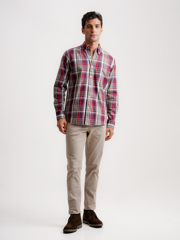 Camisa Regular Fit Flanela Castanha