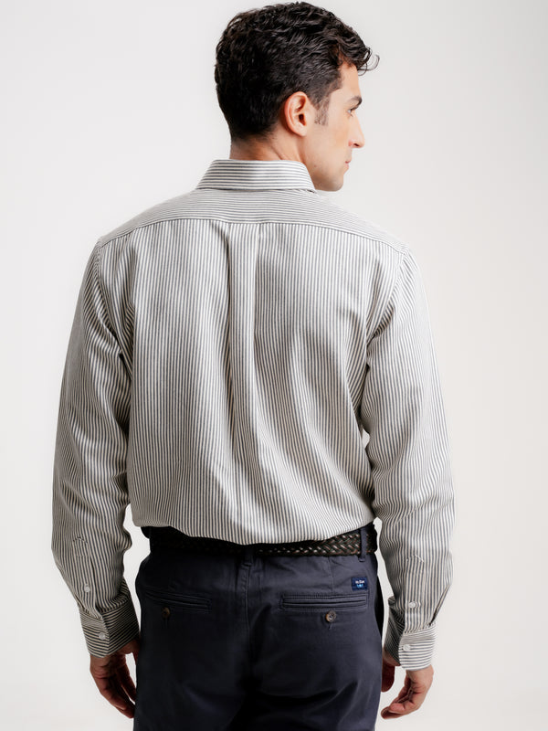 Grey Twill Regular Fit Shirt