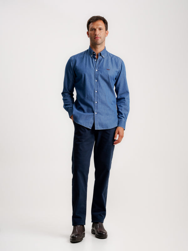 Regular Fit Denim Shirt Blue