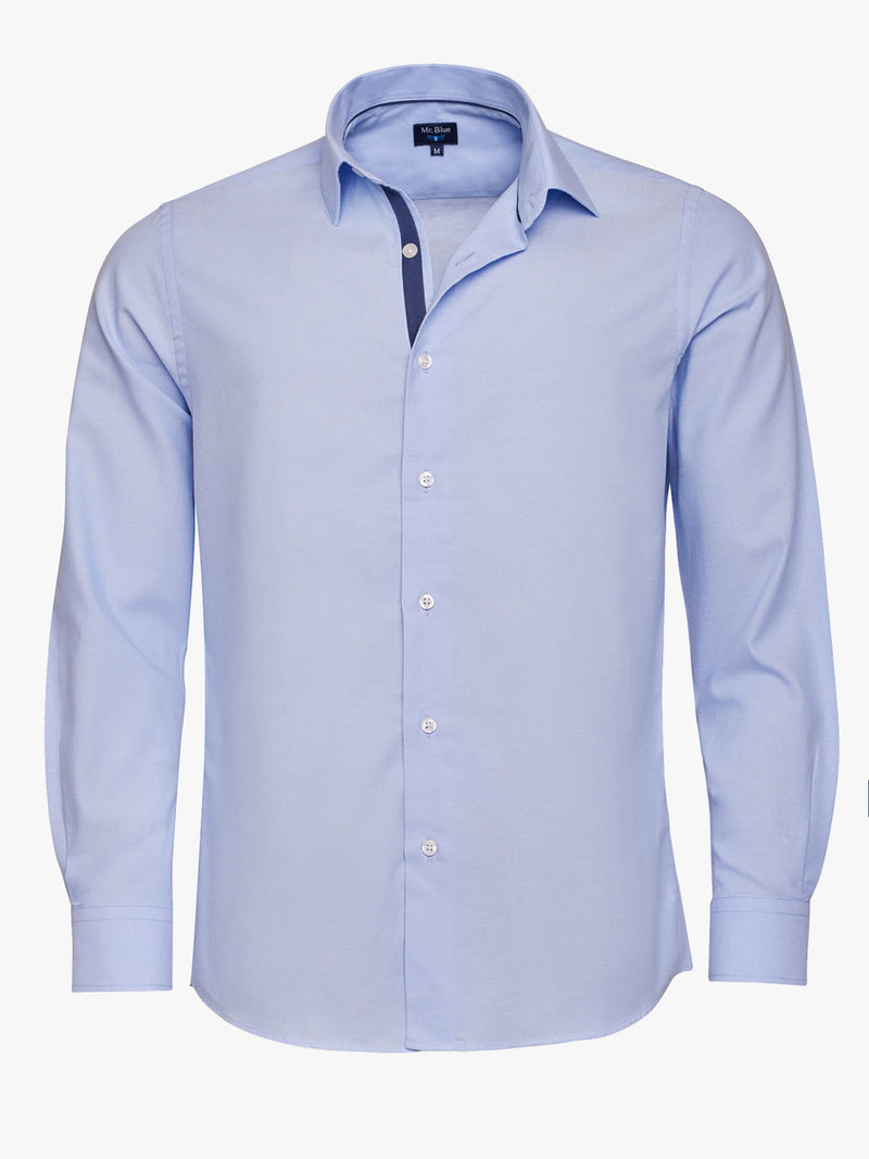 Camisa Slim Fit Oxford Azul