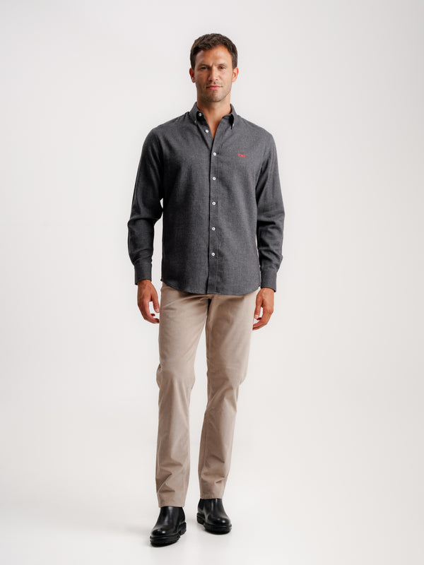 Regular Fit Dobby Grey Shirt