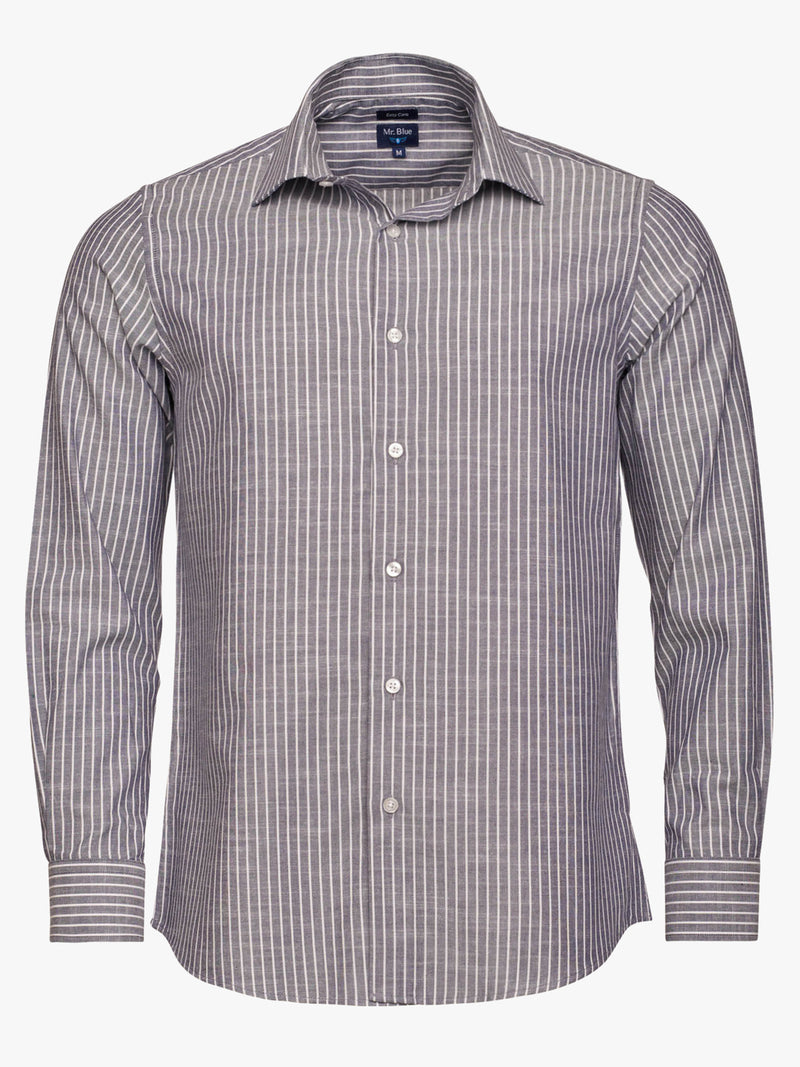 Grey Slim Fit Oxford Shirt