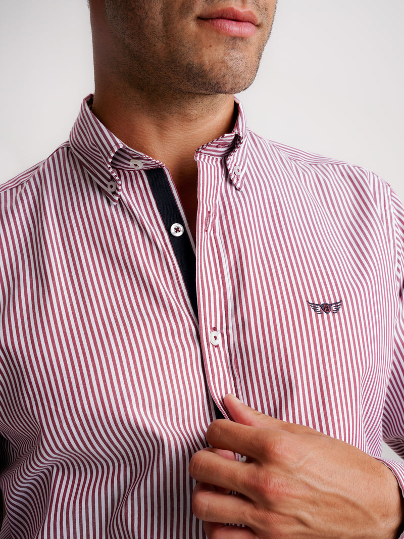 Camisa Regular Fit Oxford Roja