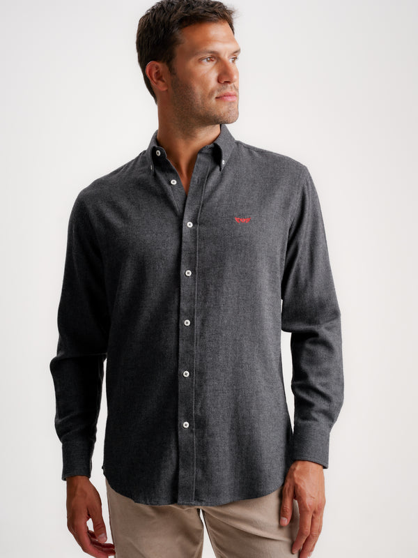 Regular Fit Dobby Grey Shirt