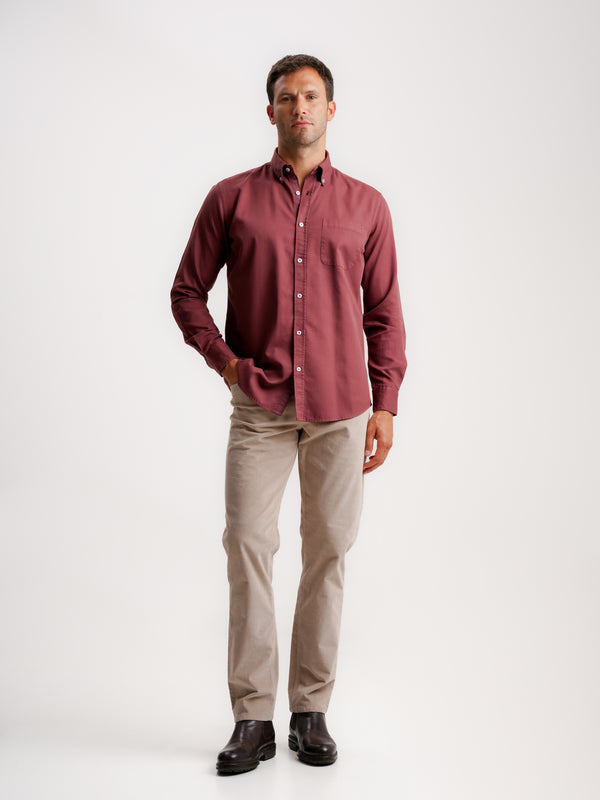 Regular Fit Structured Shirt Red