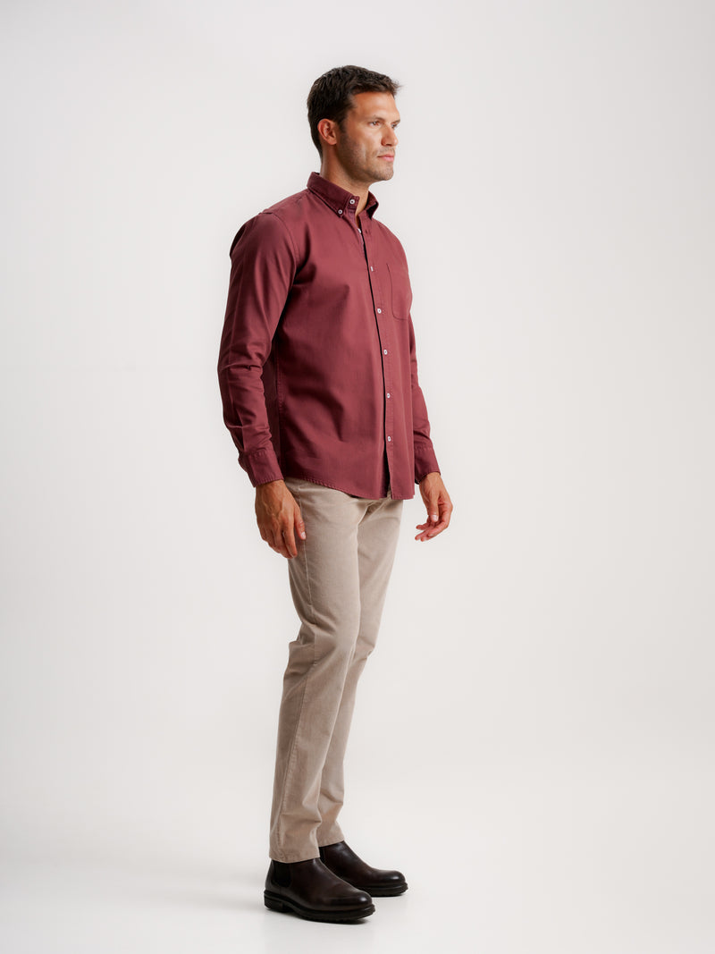 Regular Fit Structured Shirt Red