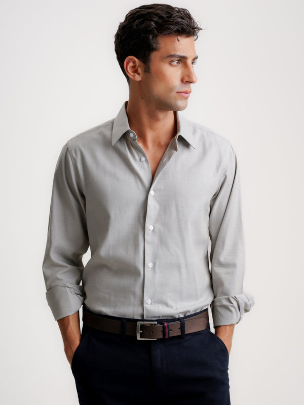 Camisa Slim Fit Oxford Verde