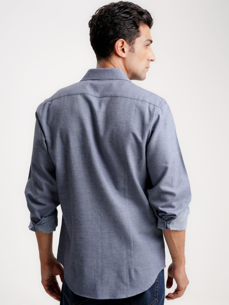 Slim Fit Shirt Dobby Blue