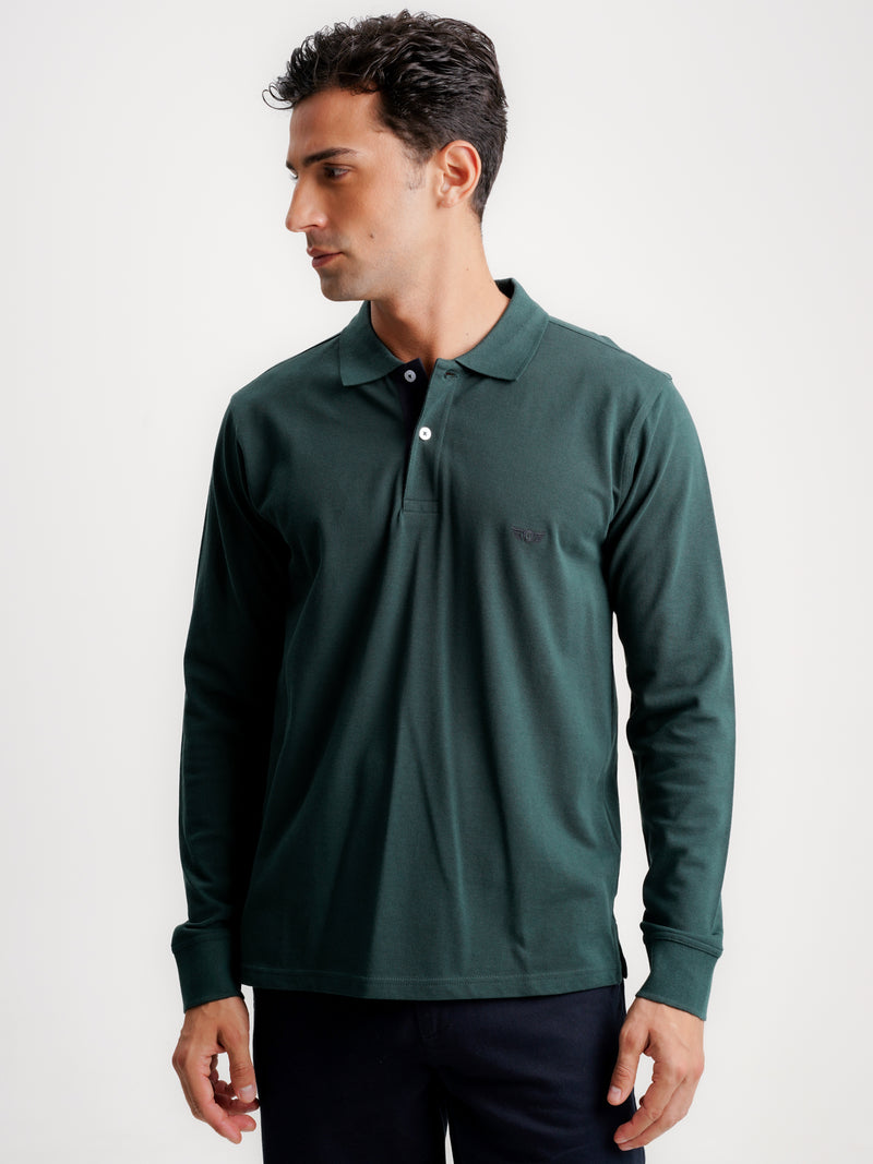 Polo Regular Fit Piquet Verde