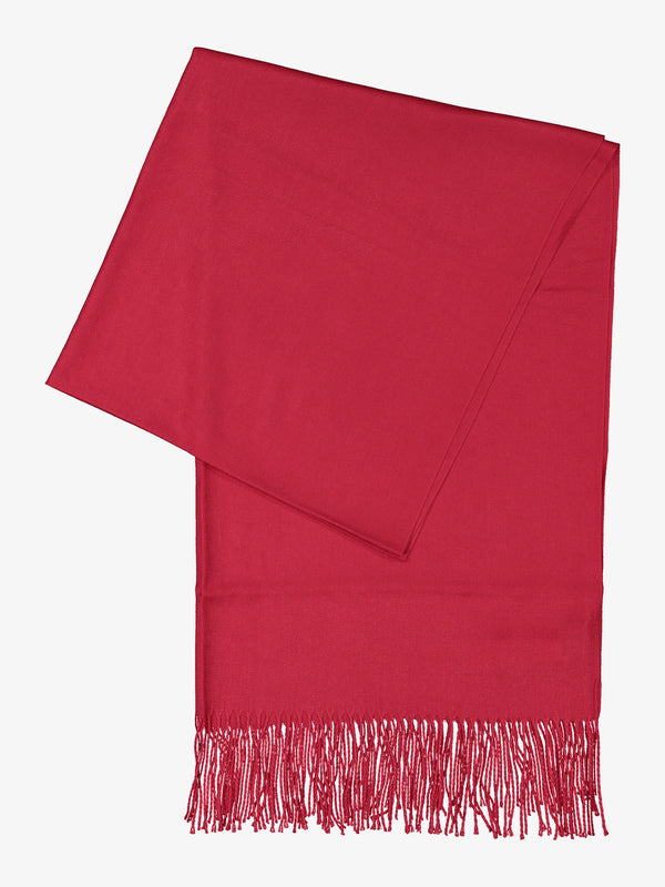 Red plain scarf