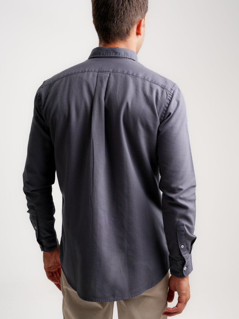 Grey Regular Fit Structured Shirt