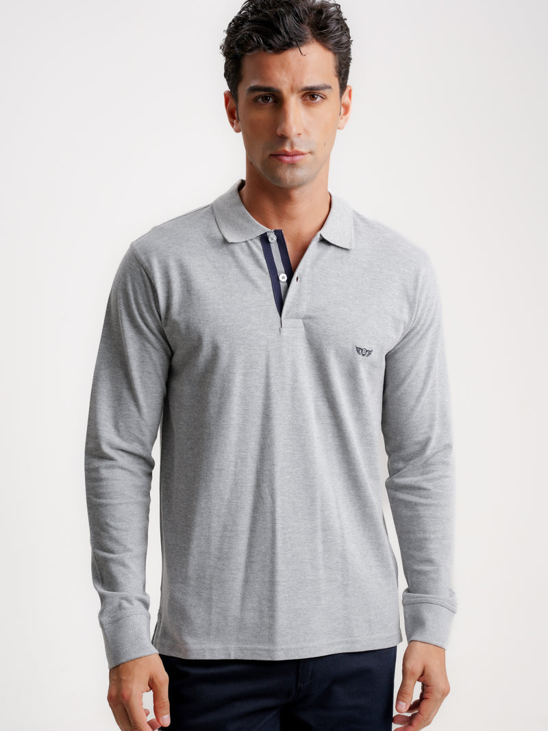 Polo Regular Fit Piquet Grey