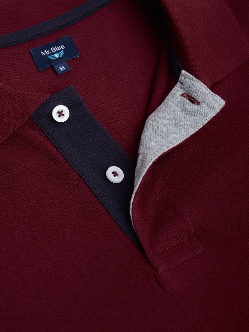 Polo Regular Fit Piquet Bordeaux