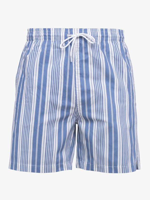 Classic swim shorts with thin stripes medium blue and beige