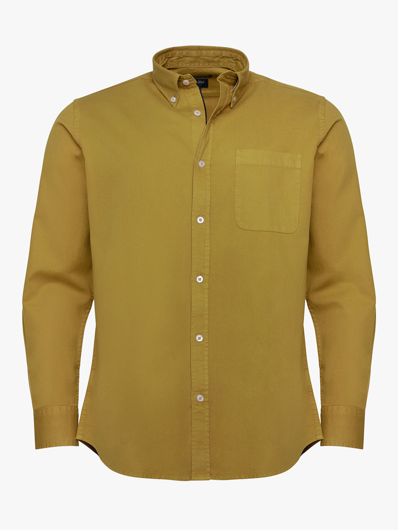 Regular Fit Structured Yellow Shirt