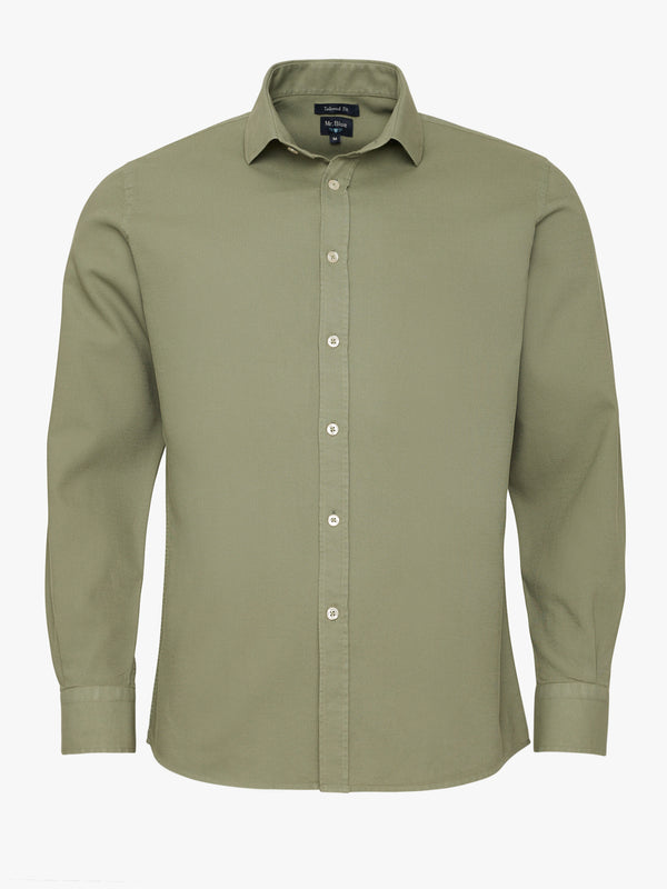 Tailored Fit Structured Shirt Green