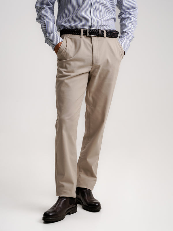 Calças Chinos Slim Fit Twill Beges