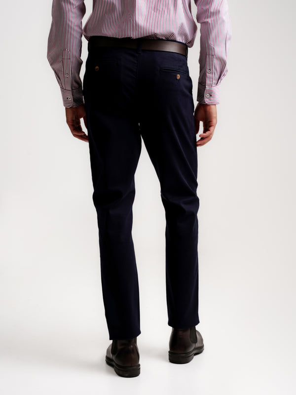 Blue Slim Fit Twill Chinos