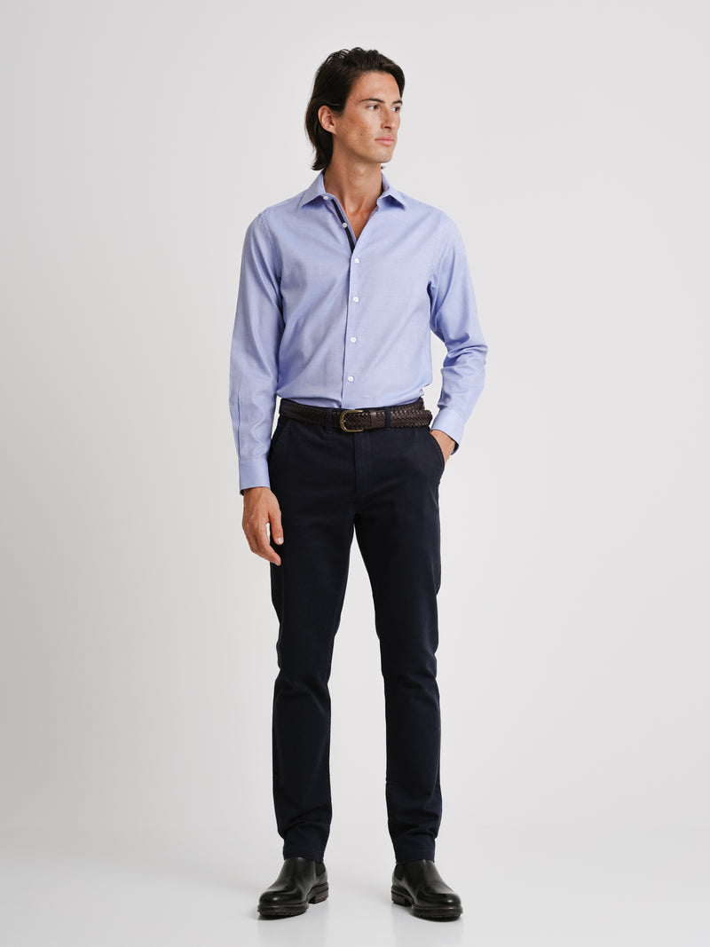 Slim Fit Twill Shirt Blue