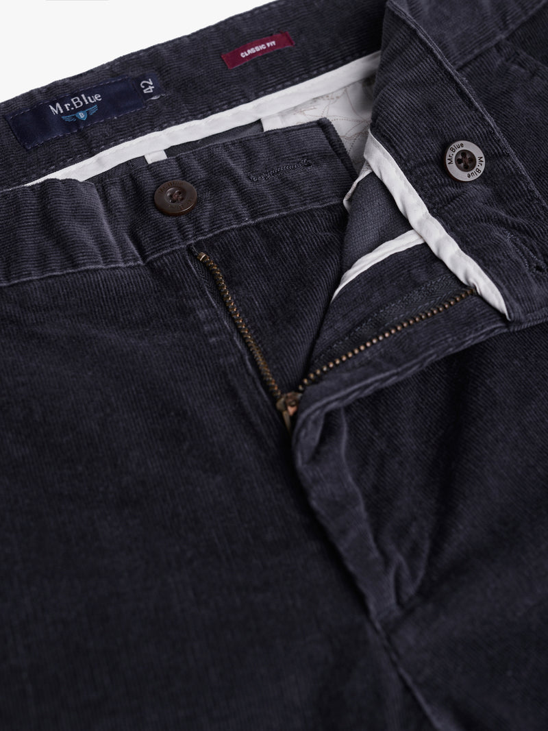 Blue Regular Fit Bombazine Trousers