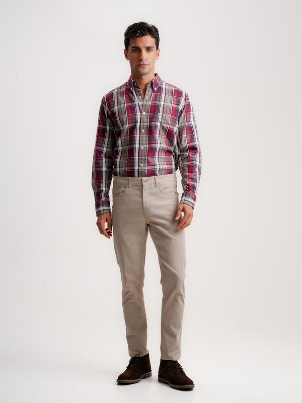 Pantalones Chinos Slim Fit Dobby Beiges